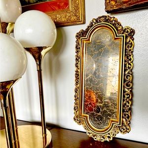 Antique Gold Mottled Mirror with Brass Frame